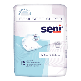 SENI SOFT SUPER absorbējošie palagi, 60x60 cm, 5 gab.