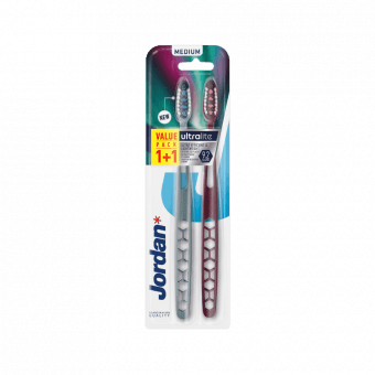 JORDAN зубная щётка, средней мягкости ULTRALITE 1+1, 2 шт.