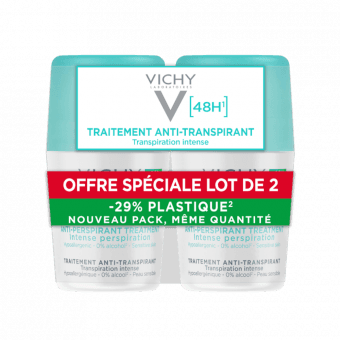 VICHY dezodorants- rullītis ar antiperspirējošu darbību INTENSIVE 48H, 2 gab., 50 ml