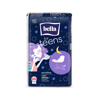 BELLA гигиенические прокладки TEENS ULTRA NIGHT SENSITIVE, 16 шт.