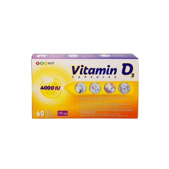 D3 vitamīns 100 µg ABCvit, 60 kapsulas