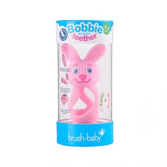 BRUSH BABY zobgrauznītis BOBBY BUBBY TEETHER, rozā, 1 gab.