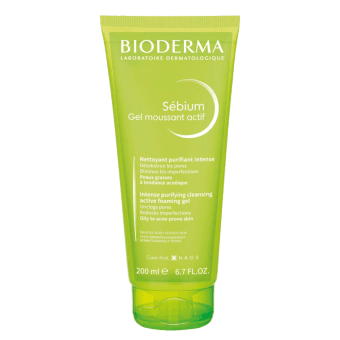 BIODERMA aktīvais putojošais gels SEBIUM GEL MOUSSANT ACTIF, 200 ml