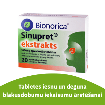 SINUPRET ekstrakts 160 mg apvalkotās tabletes, N20