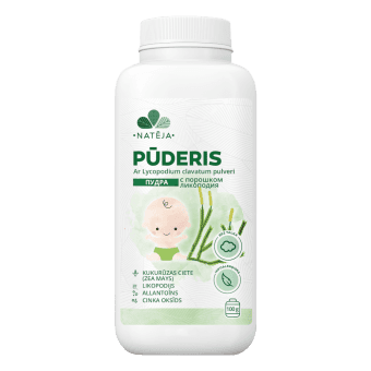 NATĒJA детская пудра с Ликоподиями и Аллантоином, 100 г