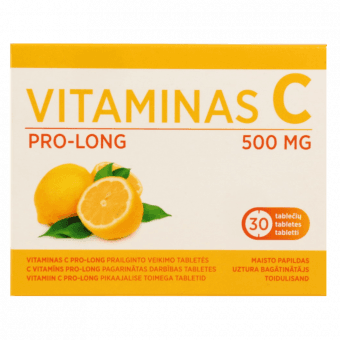 VITAMINAS C PRO-LONG tabletes, 30 gab.