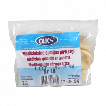 OLKO медицинские резиновые напальчники, 10 шт.