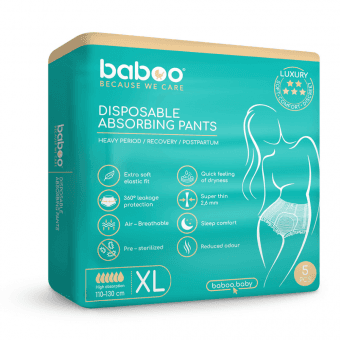 BABOO Vienreizlietojamās absorbējošās biksītes, XL izmērs, 5 gab.