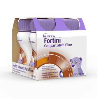 NUTRICIA NUTRIDRINK со вкусом шоколада и карамели FORTINI COMPACT MULTI FIBRE, 4 шт., 125 мл