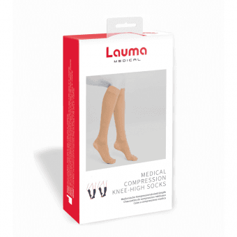 LAUMA MEDICAL medicīniskās kompresijas pusgarās zeķes ar pirkstu daļu, melnas, 1K, 1 pāris