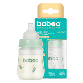 BABOO Pretkoliku barošanas pudelīte, 0+ mēneši PEACHY KEEN, 180 ml