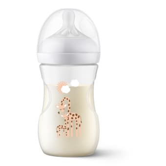 PHILIPS AVENT barošanas pudelīte,lēnas plūsmas knupītis NATURAL RESPONSE GIRAFFEe,1m+,260 ml, 1 gab.
