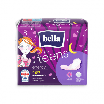 BELLA higiēniskās paketes TEENS ULTRA ENERGY NIGHT, 8 gab.