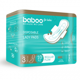 BABOO higiēniskās paketes, 245 mm., 10 gab.