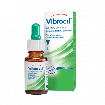 VIBROCIL 2,5 mg/0,25 mg/ml deguna pilieni, 15 ml