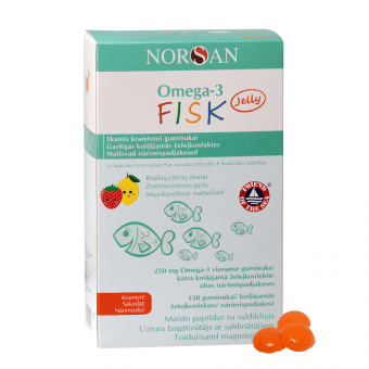 NORSAN желейные конфеты OMEGA-3 FISK JELLY, 120 шт.