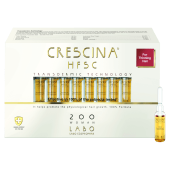 CRESCINA TRANSDERMIC ampulas matu augšanai 200, sievietēm, 20 ampulas