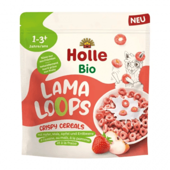 HOLLE хрустящий сухой завтрак с клубникой LAMA LOOPS, 125 г