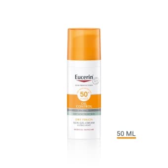 EUCERIN matējošs sauļošanās želejkrēms taukainai ādai SUN, SPF 50+, 50 ml