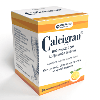 CALCIGRAN 500 мг/200 SV жевательные таблетки, N30