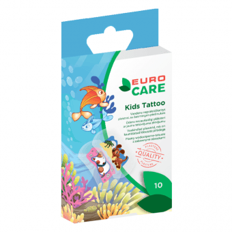 EURO CARE пластыри для детей  KIDS TATOO, 25x57 mm, 10 шт.