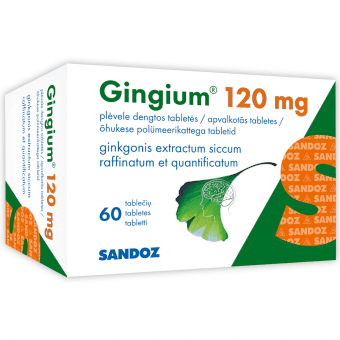 GINGIUM 120 mg apvalkotās tabletes, N60