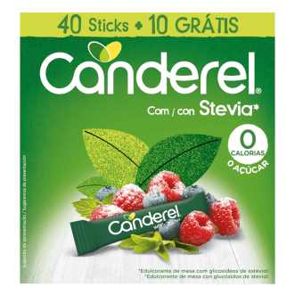 CANDEREL подсластитель GREEN STEVIA, 1.5g, 50 пакетики