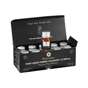 THE COLLAGEN COMPANY kolagēns marakujas garšu PURE LIQUID MARINE COLLAGEN BLACK EDITION, 10 gab., 30 ml