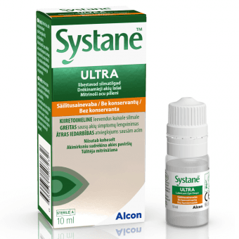 SYSTANE mitrinoši acu pilieni bez konservanta ULTRA, 10 ml