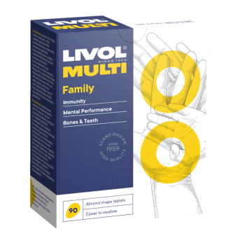 LIVOL MULTI пищевая добавка для всей семьи FAMILY, 90 таблетки