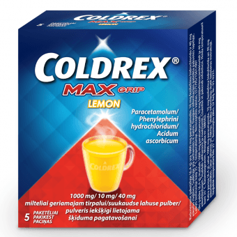COLDREX MAXGRIP LEMON 1000 мг/10 мг/40 мг порошок, N5