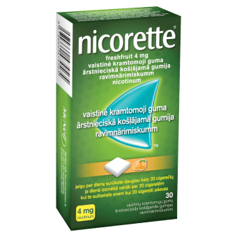 NICORETTE 4 мг лечебная жевательная резинка FRESHFRUIT, N30