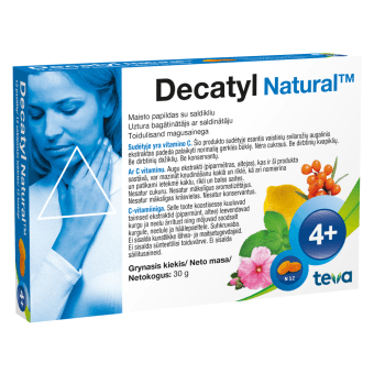 DECATYL NATURAL таблетки для рассасывания, 12 сосательных таблеток