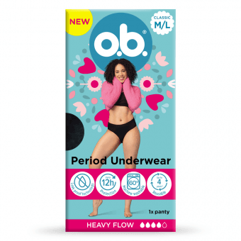 O.B. Mēnešreižu apakšbiksītes M/L, 1 gab.