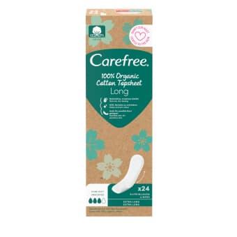 CAREFREE ikdienas ieliktnīši LONG ORGANIC, 24 gab.