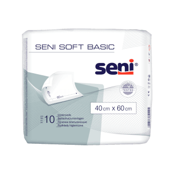 SENI SOFT BASIC absorbējošie palagi, 40x60 cm, 10 gab.