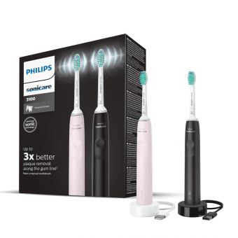 PHILIPS SONICARE elektriskās zobu birstes komplekts, HX3675/15, 2 gab.