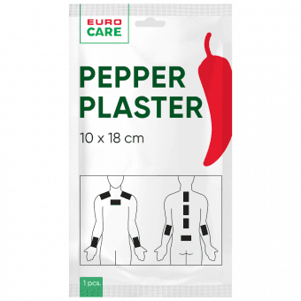 EURO CARE piparu plāksteris, 10x18 cm, 1 gab.