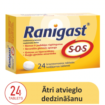 RANIGAST S-O-S, 24 košļājamās tabletes