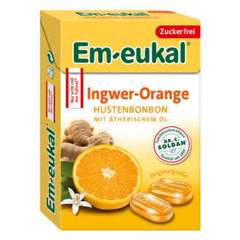 EM-EUKAL konfektes ar C vitamīnu, bez cukura INGVERS, APELSĪNS, 50 g