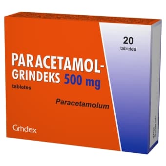 PARACETAMOL GRINDEKS 500 мг таблетки, N20