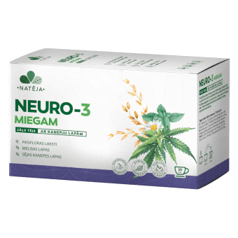 NATĒJA zāļu tēja NEURO-3 ar kaņepju lapām, 20 paciņas