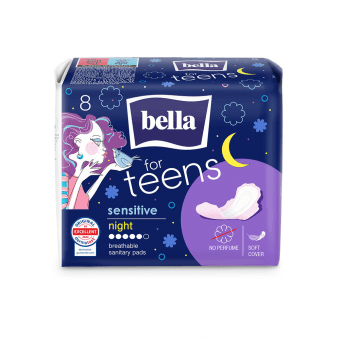 BELLA гигиенические прокладки TEENS ULTRA SENSITIVE NIGHT, 8 шт.