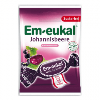 EM-EUKAL конфеты с витамином С, без сахара ЧЕРНАЯ СМОРОДИНА, 75 г