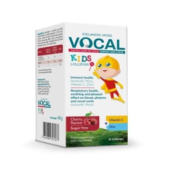 Vocal KIDS ar ķiršu garšu, 6 pastilas