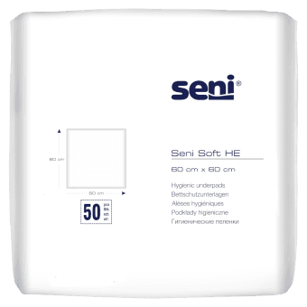 SENI SOFT HE absorbējošie palagi, 60x60 cm, 50 gab.