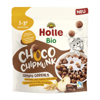 HOLLE хрустящий сухой завтрак с какао CHOCO CHIPMUNK, 125 г