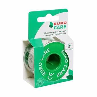 EURO CARE plākstera rullis CLASSIC, 2,5x500 cm, balts, 1 gab, 1 gab.