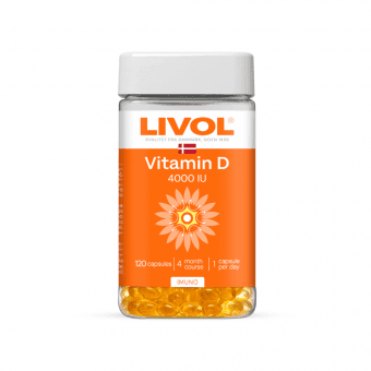 LIVOL D vitamīns 4000 IU kapsulas, 120 gab.