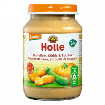 HOLLE bio пюре из кабачков, тыквы и картофеля для младенцев от 6 мес., 190 г